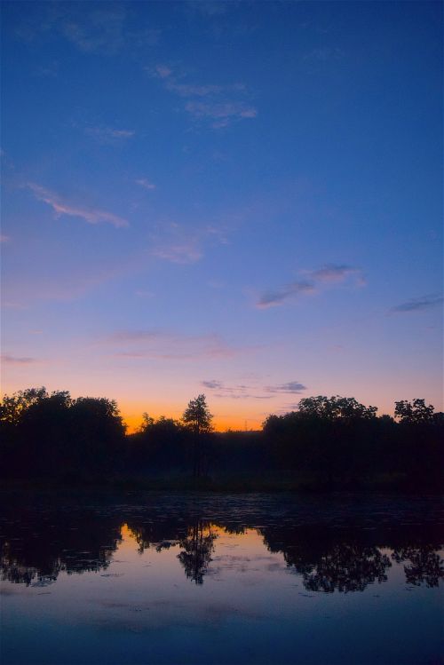 lake sunset silhouette