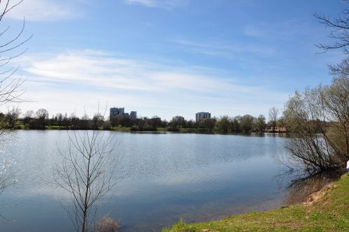 lake water clouds