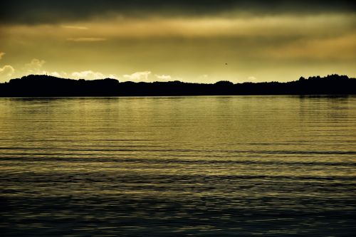 lake sunset twilight
