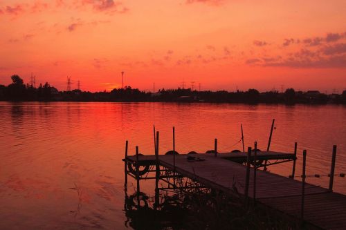 lake west sunset