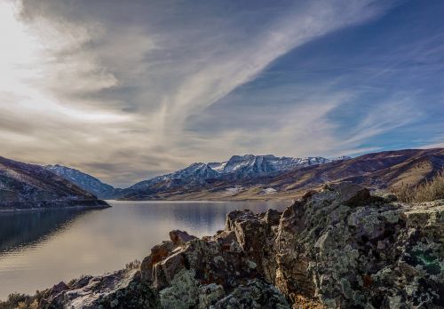 lake water mountain