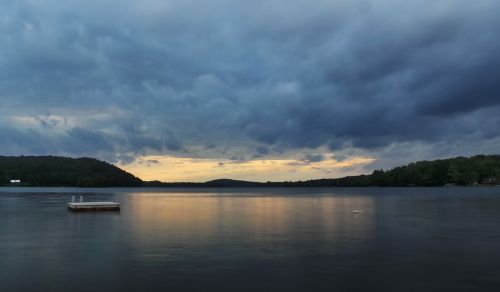 lake water clouds