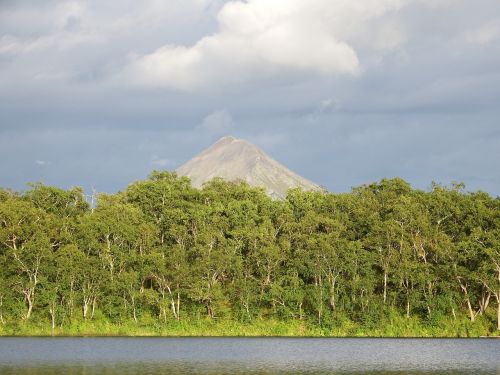 lake mountains forest