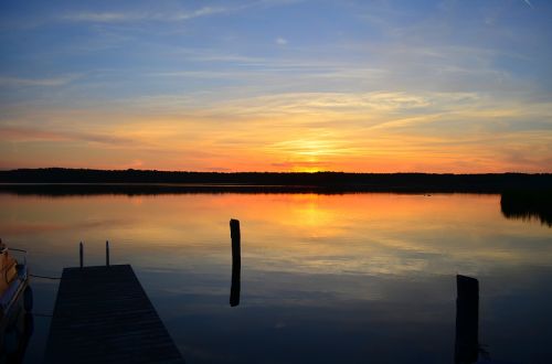 lake twilight water