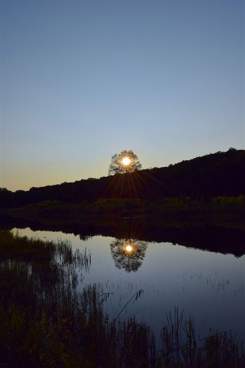 lake sunset reflection