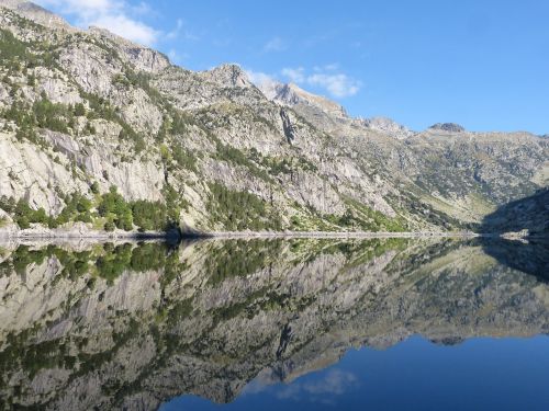 lake reflection high mountain