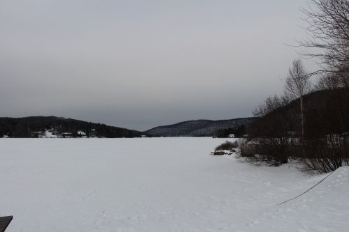 lake snow landscape