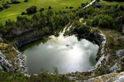 lake quarry rock