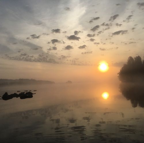 lake evening sunrise