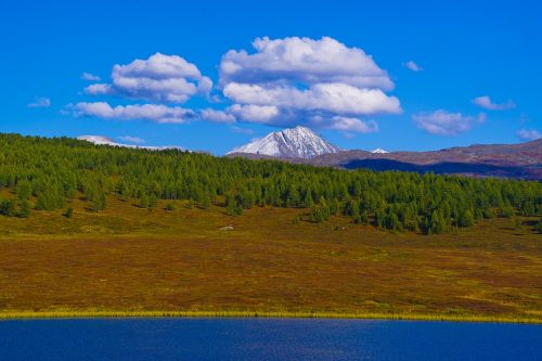 lake mountains nature