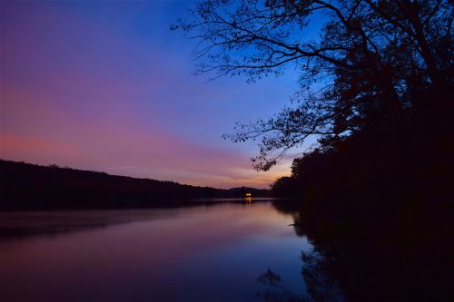 lake sunset sky