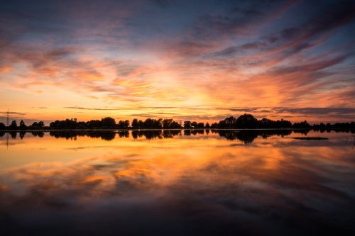 lake sunset sky