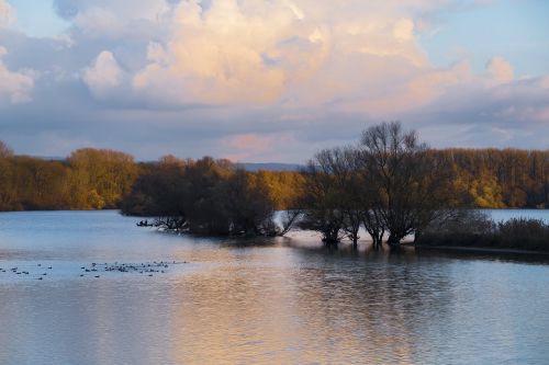 lake water clouds