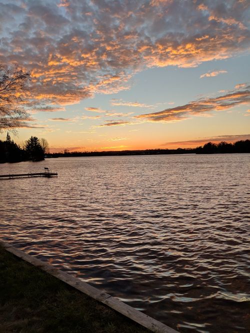 lake sunset sky