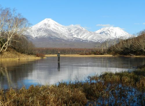 lake volcano forest