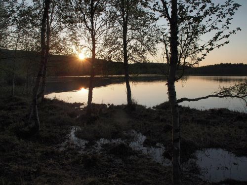 lake midnight sun beautiful views