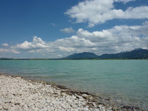 lake mountains lakeside