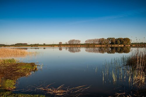 lake  blue  sky