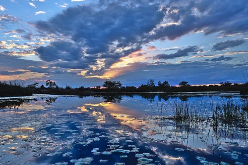 lake  sunset  dusk