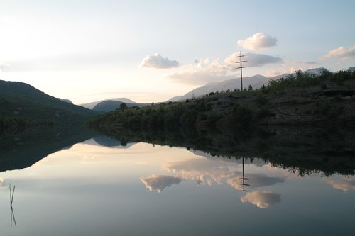 lake  clouds  water