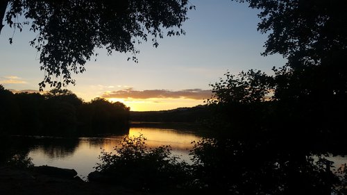 lake  sunset  water