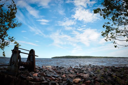 lake  stones  water