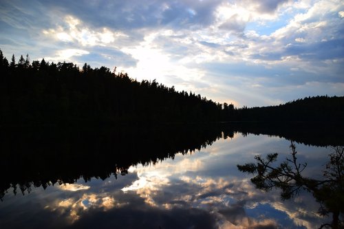 lake  mirroring  water