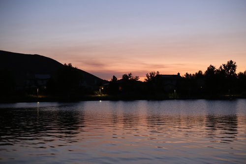 lake  sunset  dusk