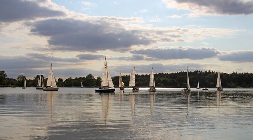 lake  sailing boats  water