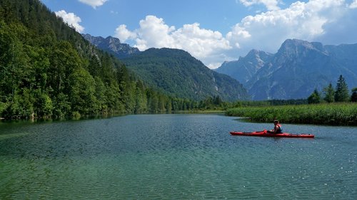 lake  alpine lake  kayak