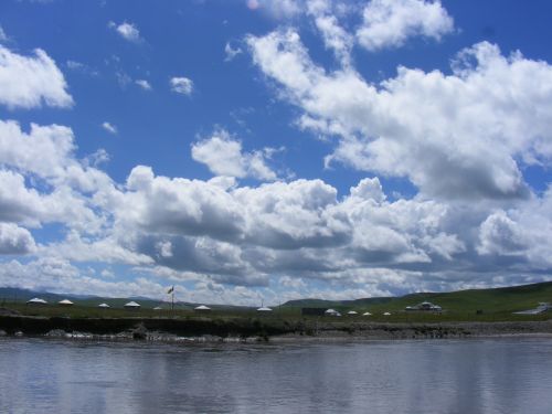 lake sky clouds