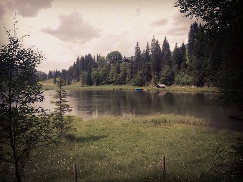 lake  rain  landscape