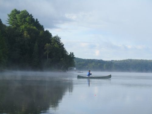 lake canoe nature