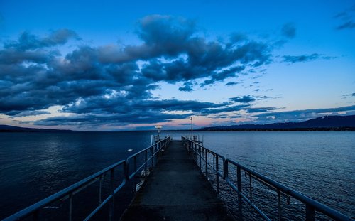 lake  sky  clouds