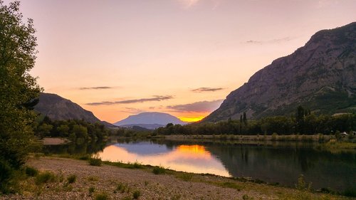 lake  sunset  water