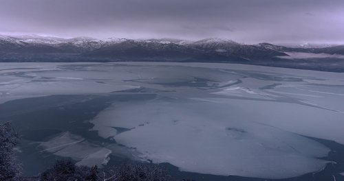 lake  frozen  kastoria