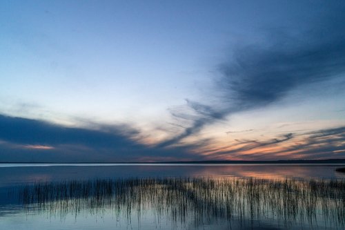 lake  sky  evening