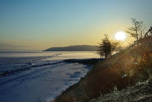 lake  winter  russia