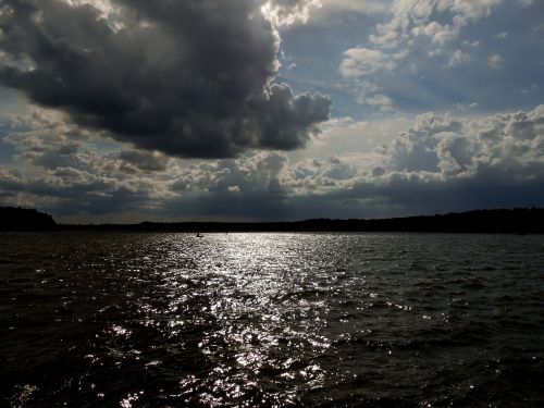 lake water dark clouds
