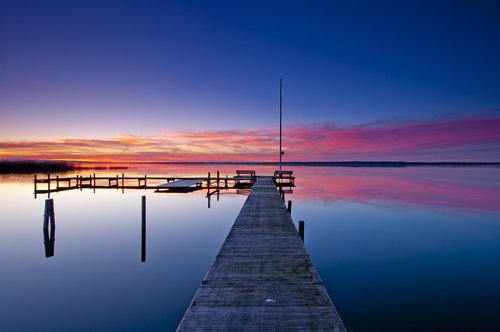lake  steinhuder sea  twilight