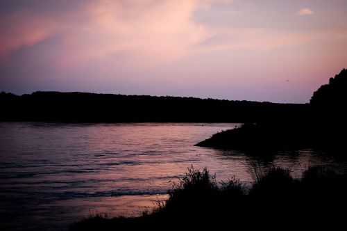 lake sunset evening