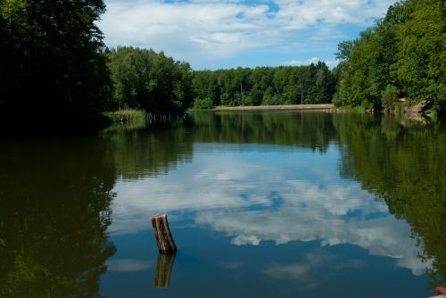 lake clouds landscape