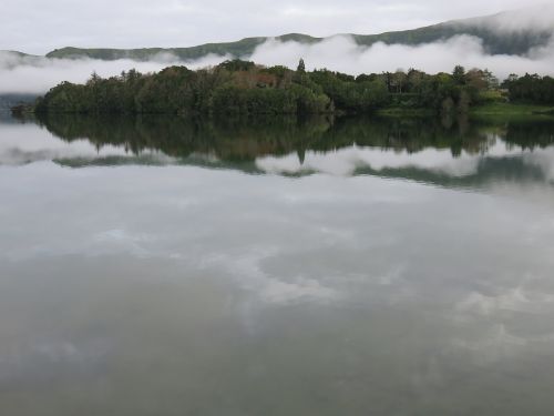 lake crater reflection