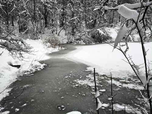 lake winter frozen