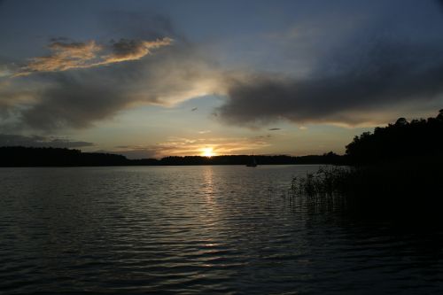 lake sunset water