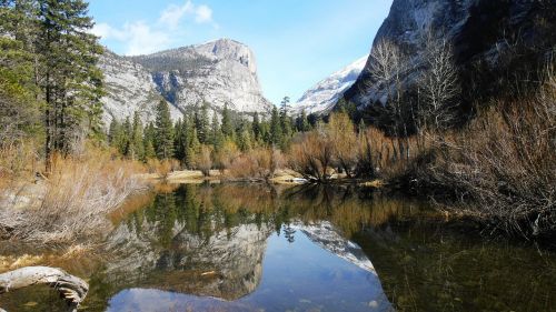 lake reflection mountains