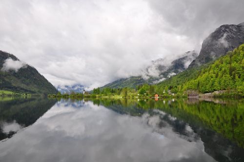 lake clouds reflection