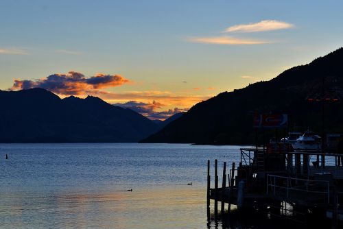 lake sunset landscape