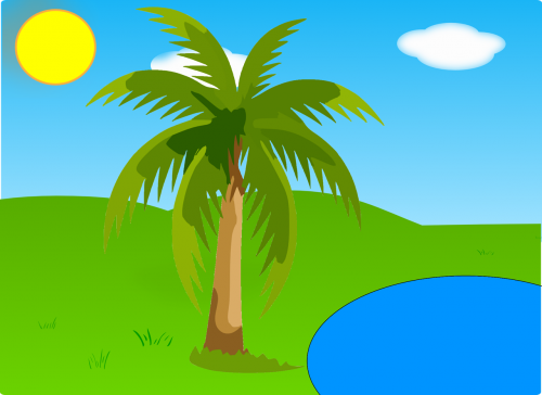 lake palm tree