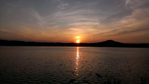 lake sunset nature